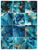 Ocean Scrapbook Paper Pack. 12 Sheets of 15.2x15.2cm Heavyweight Paper Pad F07M2-3 AC230308-06