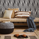 Art Deco Wallpaper with Sweeping Brush Strokes in Black and White - C101