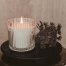 Farmhouse Fluted Soy Candle - Ribbed Glass Jar - 12 oz