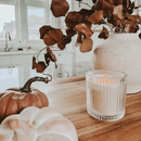 Farmhouse Fluted Soy Candle - Ribbed Glass Jar - 12 oz