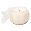 Warm and Cozy Soy Candle - White Translucent Glass Pumpkin Jar - 20 oz
