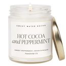 Hot Cocoa and Peppermint Soy Candle - Clear Jar - 9 oz
