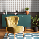 Geometric Wallpaper with a Minimalist Diamond Lattice in Taupe - C183