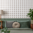 Geometric Wallpaper with a Minimalist Diamond Lattice in Taupe - C183