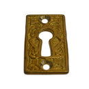 Brass Eastlake Square Keyhole Cover Solid Cast Brass with Intricate Victorian Detailing Polished Finish
