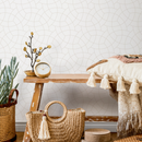 Geometric Wallpaper with an Interlocking Arc Pattern in Tan - C213