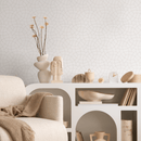 Geometric Wallpaper with an Interlocking Arc Pattern in Tan - C213