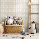Abstract Wallpaper with a Minimalist Semi-Circle Pattern in Beige - C221