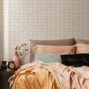 Abstract Wallpaper with a Minimalist Semi-Circle Pattern in Beige - C221