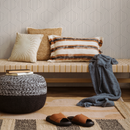Minimalist Geometric Wallpaper with a Wavy Line Pattern in Black and Beige - C285