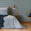 Abstract Wallpaper with Wavy Vertical Lines in Dark Blue and White - C286