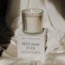 Best Mom Ever Soy Candle - Ribbed Glass Jar with Box - 12 oz (Wildflowers and Salt)