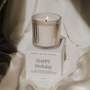 Happy Birthday Soy Candle - Ribbed Glass Jar with Box - 12 oz