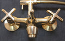 Unlacquered Brass Shower System With Tub Filler - Unlacquered Brass Shower