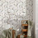 Abstract Forest Wallpaper with Watercolor Birch Trees in Beige, Black and Blue - C325
