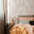 Botanical Wallpaper with Delicate Pampas Grass in Dusty Pink - C351