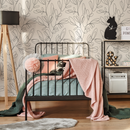 Minimalist Boho Leaf Line Art Abstract Wallpaper in Black and Beige - C355