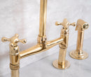 Unlacquered Brass Gooseneck Deck Mounted Kitchen Faucet