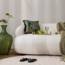 Minimalist Vertical Striped Herringbone Wallpaper in Beige and White - C488