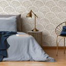 Boho Wallpaper with a Scalloped Fan Motif in Taupe - C530