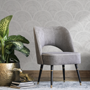 Boho Wallpaper with a Scalloped Fan Motif in Gray - C532