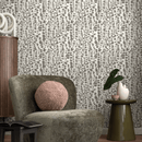 Abstract Wallpaper with an Organic Spot Pattern in Greige and Beige - C572