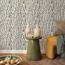 Abstract Wallpaper with an Organic Spot Pattern in Greige and Beige - C572
