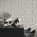 Abstract Wallpaper with an Organic Spot Pattern in Greige and Beige - C572