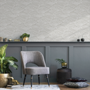 Boho Wallpaper with a Scalloped Shell Pattern in Beige and White - C579