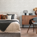 Boho Wallpaper with a Scalloped Shell Pattern in Beige and White - C579