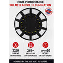 2200 Lumen Solar Flagpole Light | TelePatriot Phoenix LED System