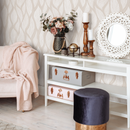 Minimalist Wavy Leaf Abstract Wallpaper in Beige and Cream - C626