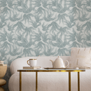 Abstract Wallpaper with Flowing Organic Shapes in Light Teal - C649