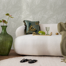 Tropical Wallpaper with Sketched Palm Fronds in Light Greige and Cream - C654