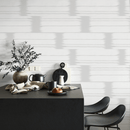 Abstract Wallpaper with Horizontal Brush Strokes in Light Gray - C685