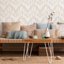 Boho Wallpaper with an Abstract Ikat Motif in Beige - C744