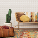 Minimalist Ikat-Style Herringbone Wallpaper in Beige- C749