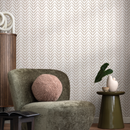 Minimalist Ikat-Style Herringbone Wallpaper in Beige- C749