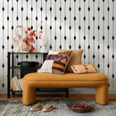 Vertical Diamond Stripe Wallpaper in Black and White - C752