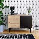Vertical Diamond Stripe Wallpaper in Black and White - C752