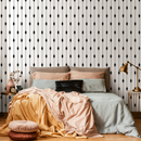 Vertical Diamond Stripe Wallpaper in Black and White - C752