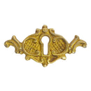 Victorian Brass Keyhole Cover Horizontal Orientation, Cast Brass, 1-3/16" x 2-5/16", Includes Escutcheon Pins