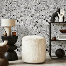 Abstract Wallpaper with Artistic Doodles in Black and White - C817