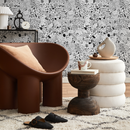 Abstract Wallpaper with Artistic Doodles in Black and White - C817