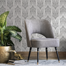 Boho Wallpaper with a Symmetrical Dotted Motif in Black and White - C868