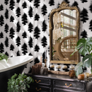 Abstract Wallpaper with Expressive Brushstrokes in Black and White - C885