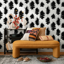Abstract Wallpaper with Expressive Brushstrokes in Black and White - C885