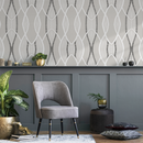 Abstract Wallpaper with a Modern Linear Pattern in Gray, White, and Black - C891