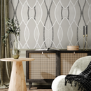 Abstract Wallpaper with a Modern Linear Pattern in Gray, White, and Black - C891