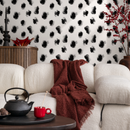 Abstract Wallpaper with Sketched Speckle Dots in Black and White - C895